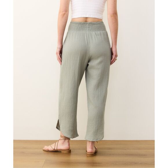 Marine Layer Cali Double Cloth Pants Size M Shadow Green Pull On - Picture 3 of 12